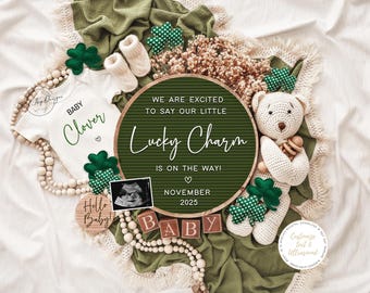 Graviditetsmeddelande för St. Patrick's Day: Lucky Charm-avslöjandet (digital nedladdning)