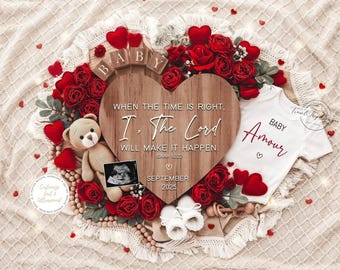 Valentine's Day Pregnancy Announcement: Editable February Baby Reveal (Digital Download)
