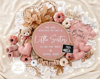 Fall Girl Pregnancy Announcement: Little Sister Reveal (Digital Download)