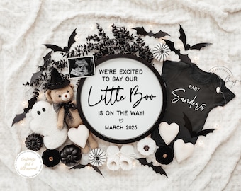 Anuncio de embarazo de Halloween: El pequeño Boo espeluznante (Descarga digital)