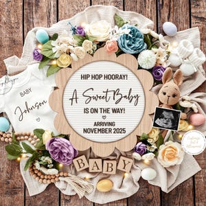 Easter Pregnancy Announcement: Gender Neutral Editable Template (Digital Download)