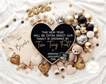2025 New Year Pregnancy Announcement: Editable Digital Download