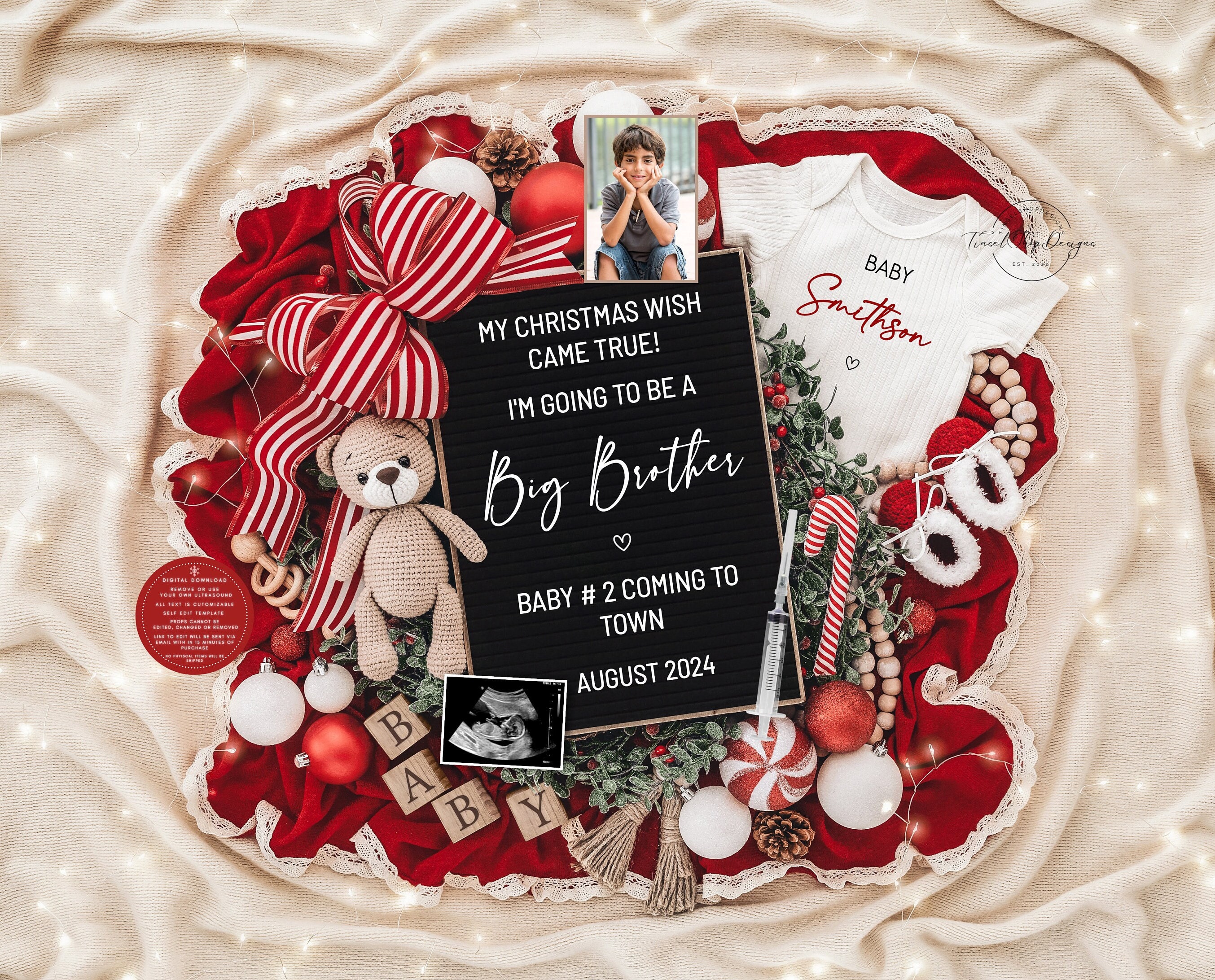 Christmas Pregnancy Announcement: Holiday Baby Reveal (digital Download) -  Etsy