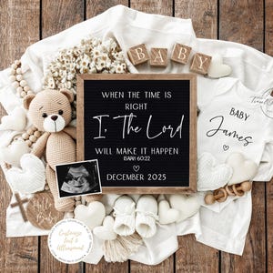 Christian Pregnancy Announcement, Religious Baby Announcement, Instant Download, Editable Baby Announcement, Bible Verse Baby Announcement