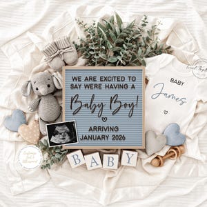 Boy Elephant Pregnancy Announcement, Digital Baby Announcement, Instant Download, Editable Template, Boy Genderl Reveal, It&#39;s a Baby Boy