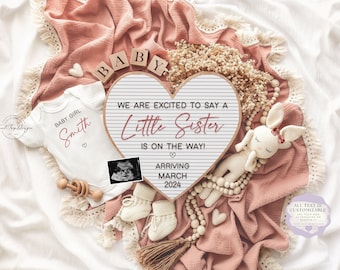 Girl Pregnancy Announcement: Little Sister Social Media Reveal (Digital Download)