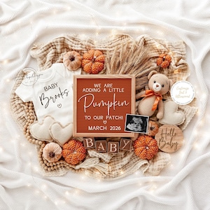 Fall Pumpkin Patch Baby Announcement, Gender Neutral (Digital)
