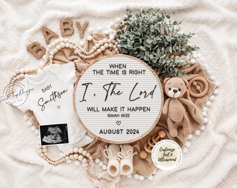 Religious Pregnancy Announcement: Editable Baby Reveal (Digital Download)