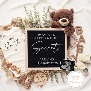 Neutral Pregnancy Announcement: Editable Social Media Template (Digital Download)