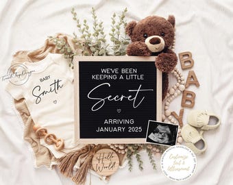 Pregnancy Announcement Digital Neutral Baby Announcement Girl Gender Reveal Boy Announce Pregnancy Editable Template Social Media Reveal