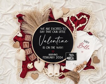 Annuncio di gravidanza per San Valentino: annuncio modificabile sui social media (download digitale)