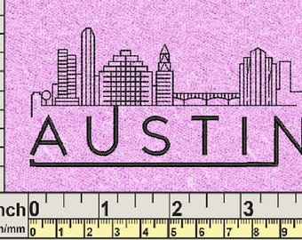 Austin Skyline Embroidery File Multiple Formats PES DST 4X4