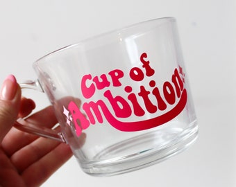 A Cup Of Ambition Glass Mug | Dolly Parton Quote | Pop Culture  Gift | Funky Bright Feminist | Poured Myself A Cup Of Ambition Lyrics