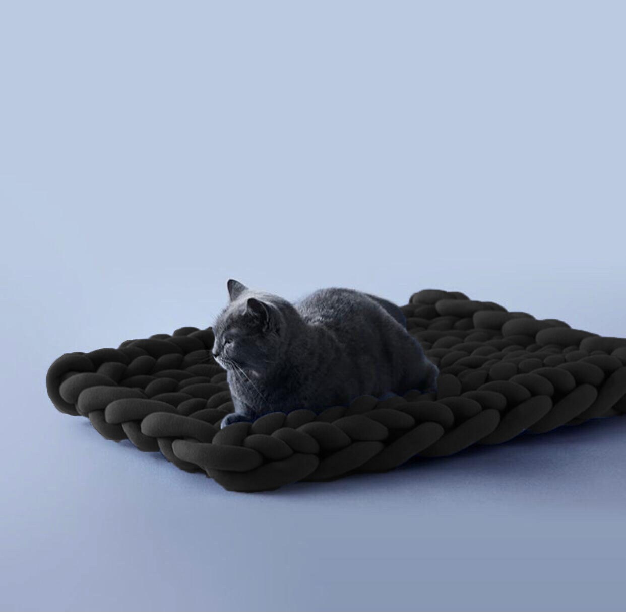 Cat Blanked Chunky Knit Cat Bed dog Bed Cat Mattress Pet Etsy