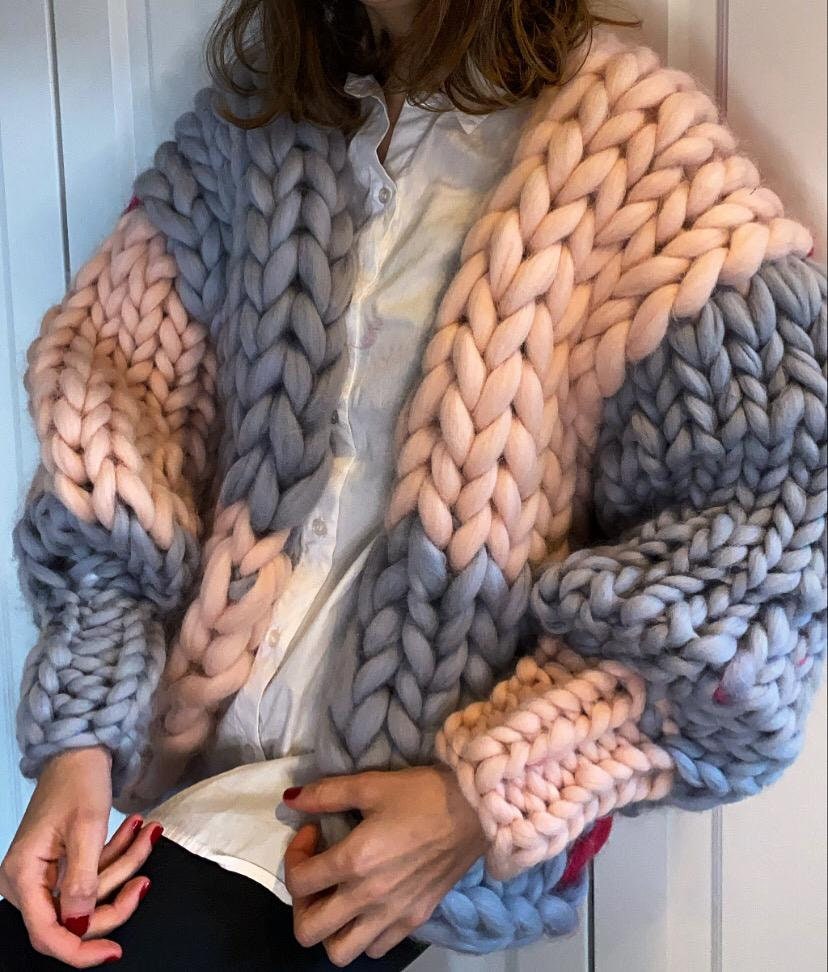Chunky Hand Knitted Cardigan -  New Zealand