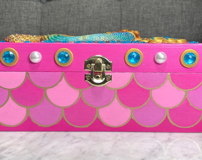 Mermaid Treasure Chest Box Gift Box, Jewelry Box, Keepsake Box, Ariel