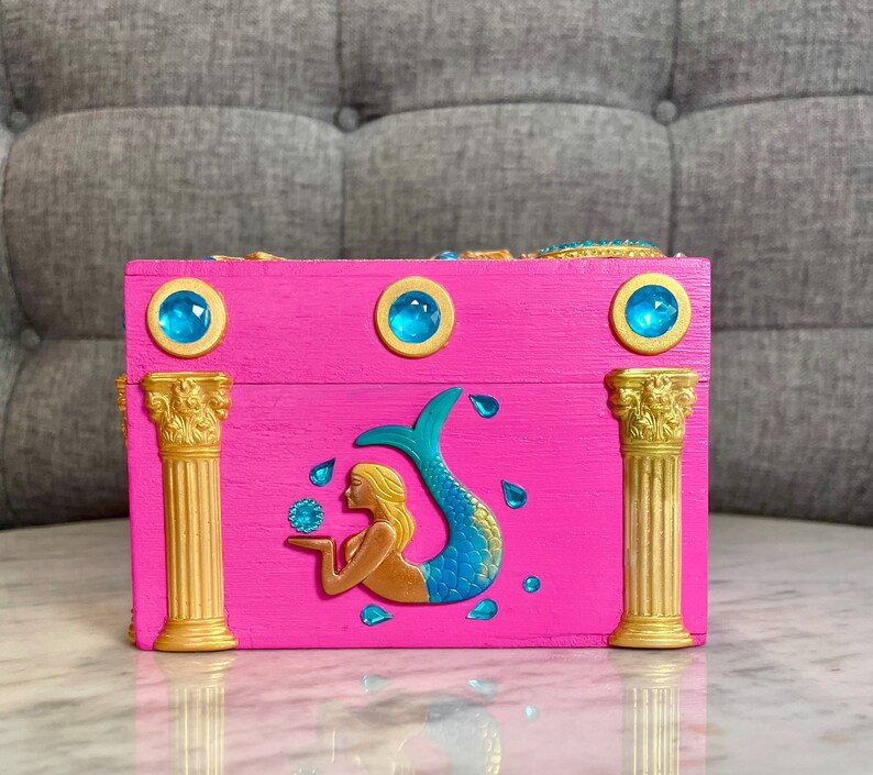 Mermaid Treasure Chest Box Gift Box, Jewelry Box, Keepsake Box, Ariel