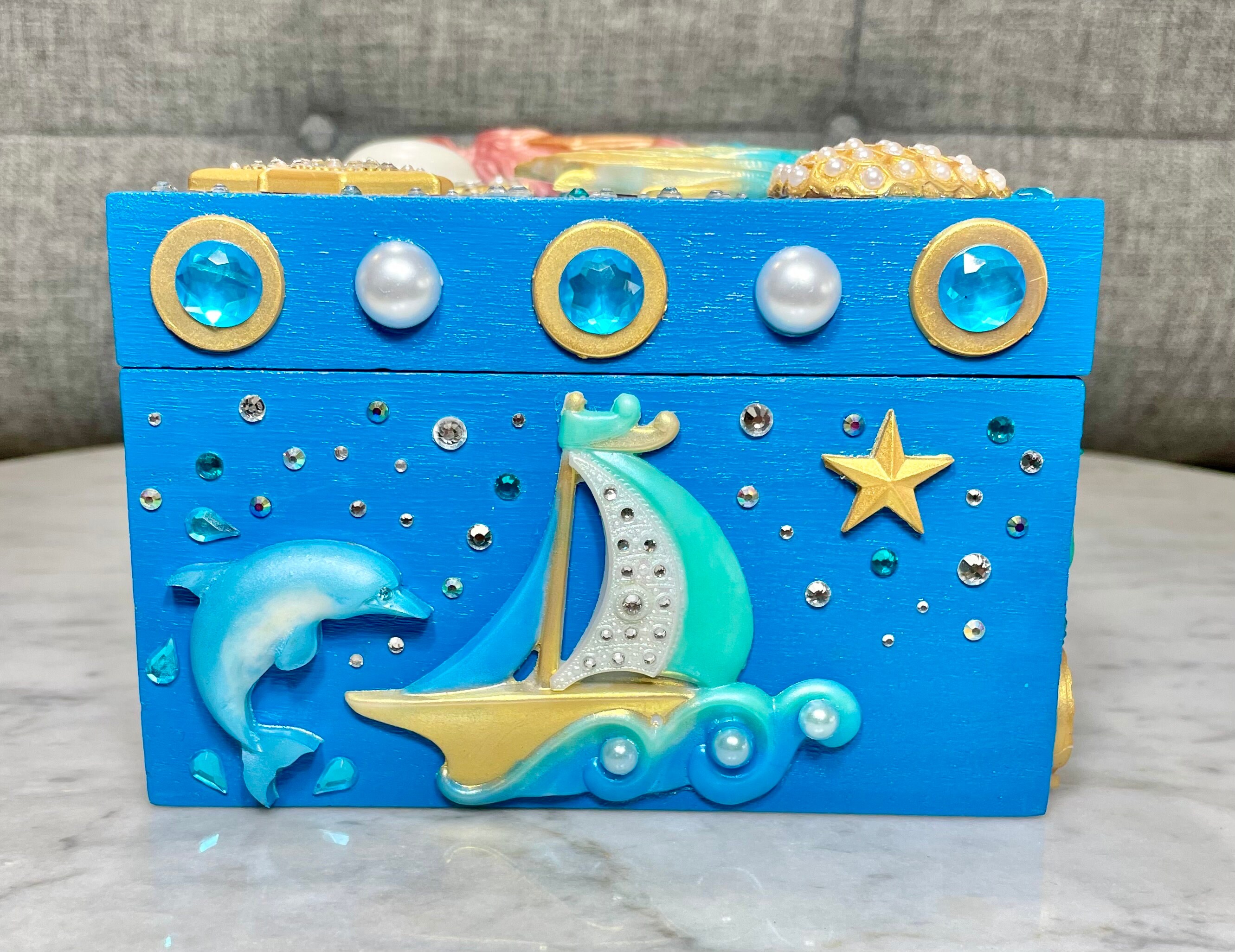 Mermaid Treasure Chest Gift Box Jewelry Box Keepsake Box Etsy