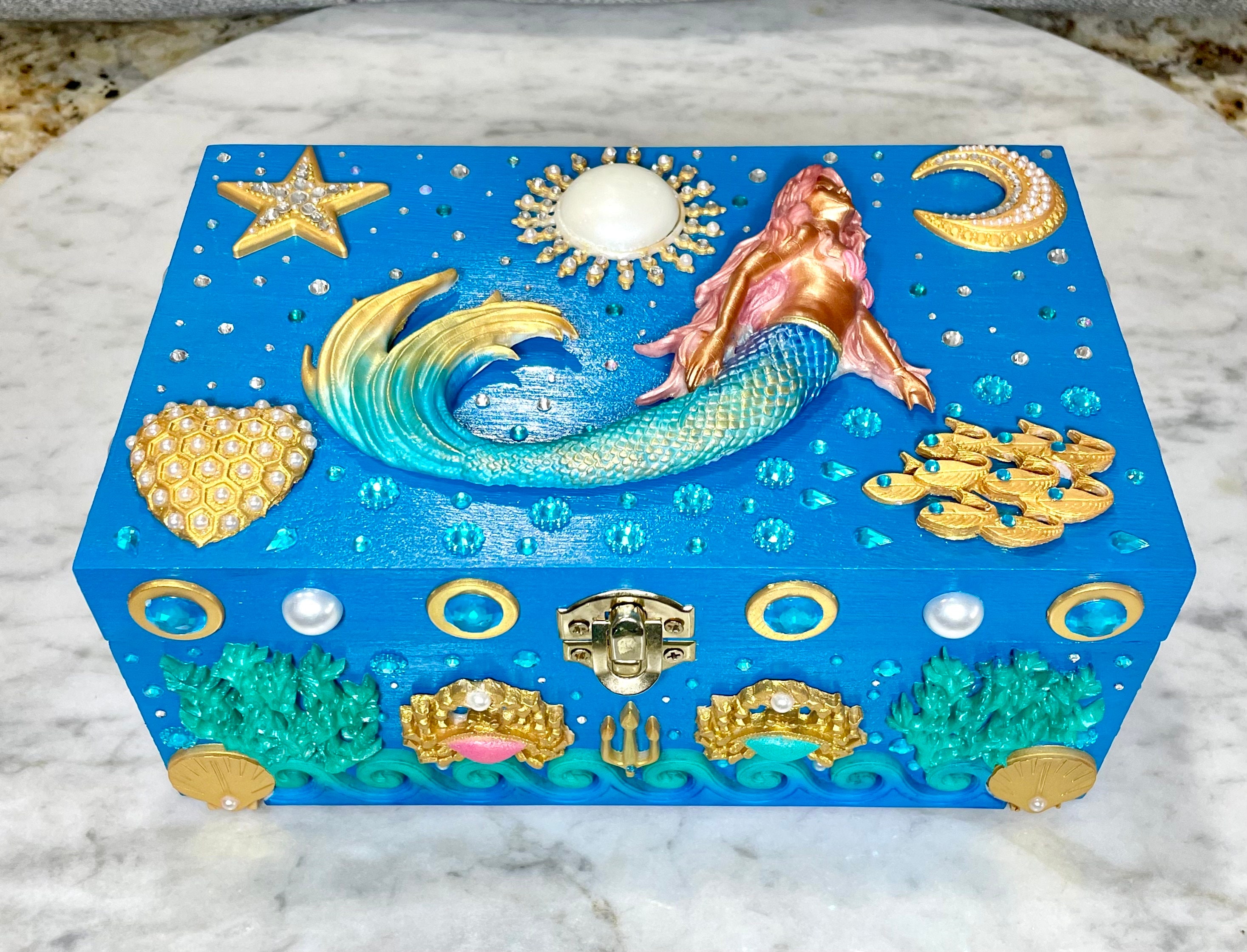 Mermaid Treasure Chest Gift Box Jewelry Box Keepsake Box Etsy