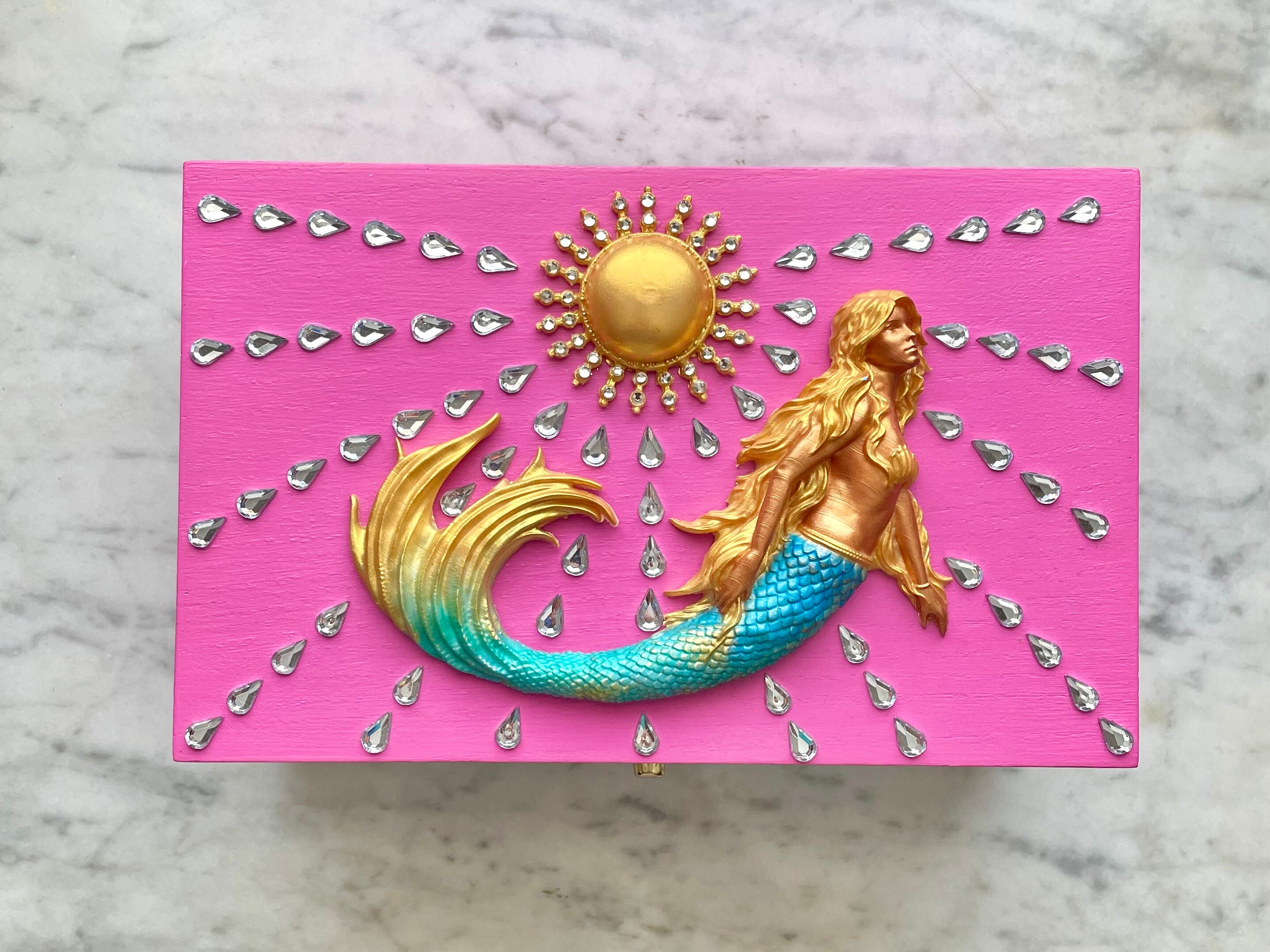 Mermaid Treasure Chest Box Gift Box, Jewelry Box, Keepsake Box, Ariel