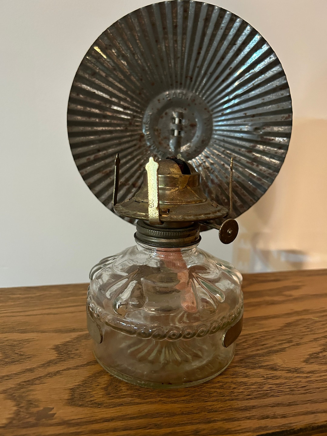 Vintage Eagle Oil Lamp With Reflector Etsy