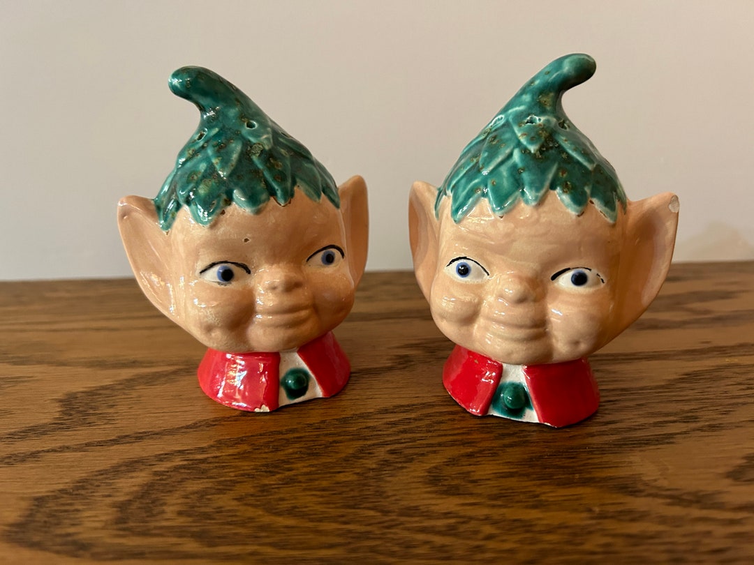 Vintage Pixie Fairy / Elf Salt and Pepper Shakers Etsy