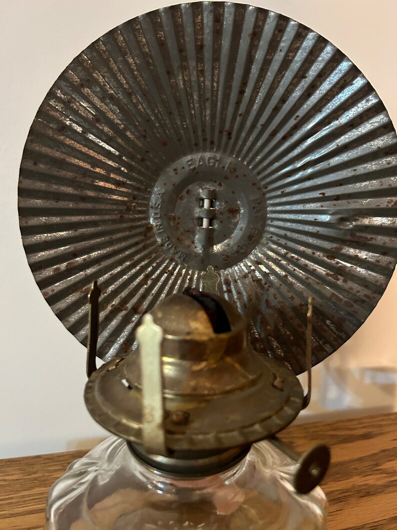 Vintage Eagle Oil Lamp With Reflector Etsy