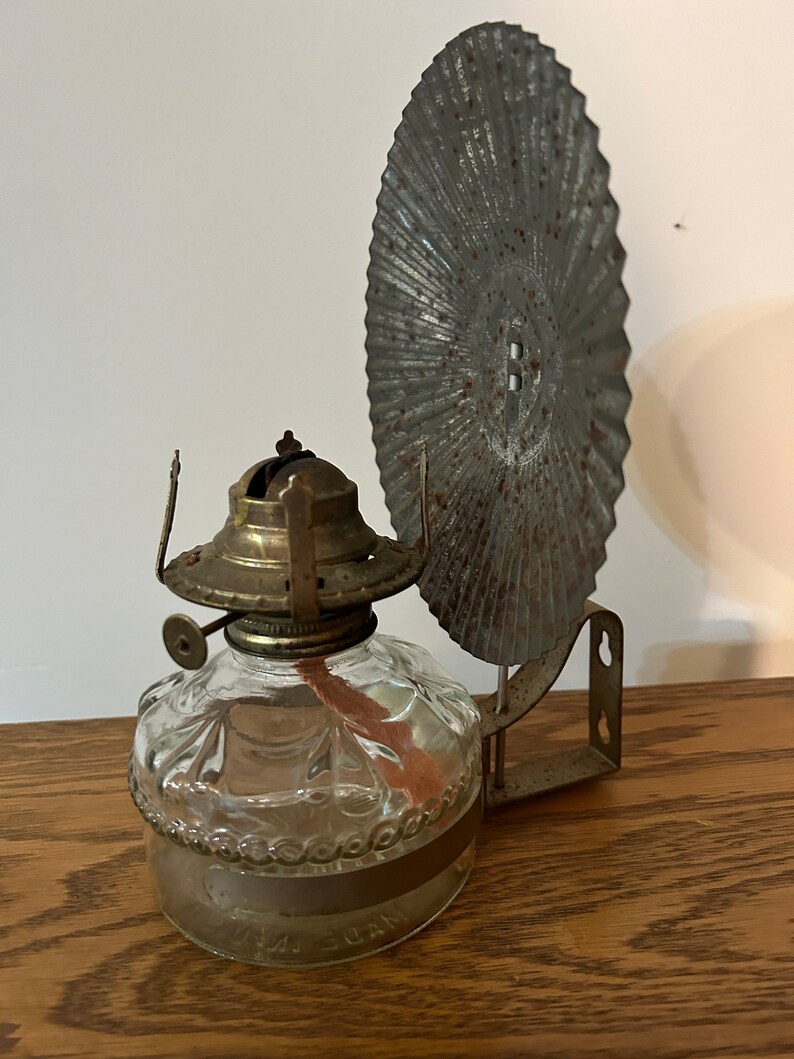 Vintage Eagle Oil Lamp With Reflector Etsy
