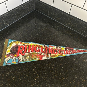 Ringling Brothers Circus Museum Pennant Flag VINTAGE