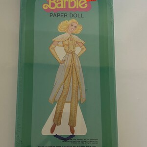 Vintage Authentic 1982 Golden Dream Barbie 17 Pc Paper Doll Box Set-New in Box, Still in Plastic Mattel