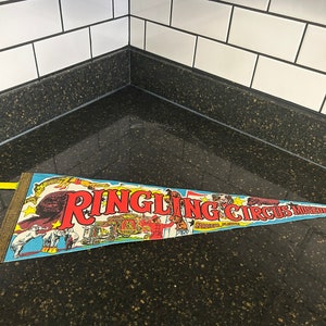 Ringling Brothers Circus Museum Pennant Flag VINTAGE