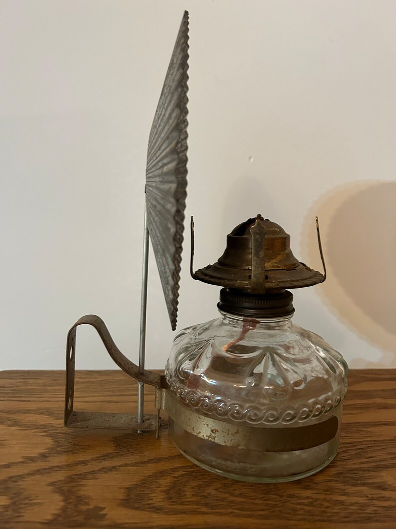Vintage Eagle Oil Lamp With Reflector Etsy