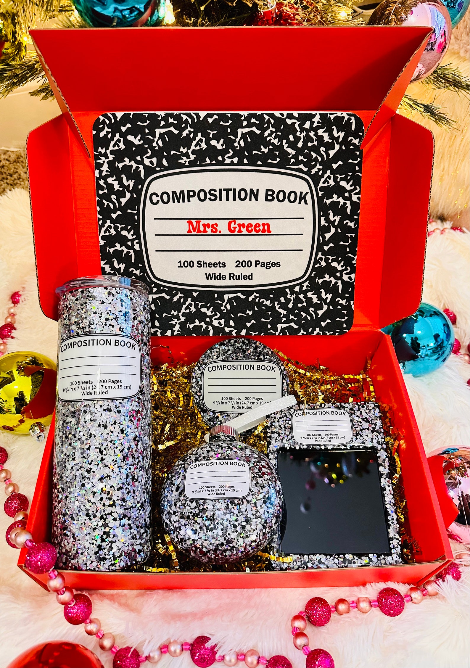 Composition Notebook Teacher Bundle Box, Christmas Box, Teacher Box ...