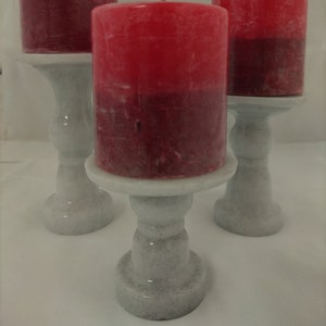 3 piece set marbled epoxy resin candle holders