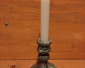 Marbled Epoxy Resin Candlestick Holder