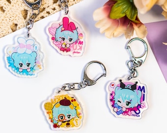 Chibi Charm - Holographic acrylic keychain, Kawaii anime decor, Cute anime gift