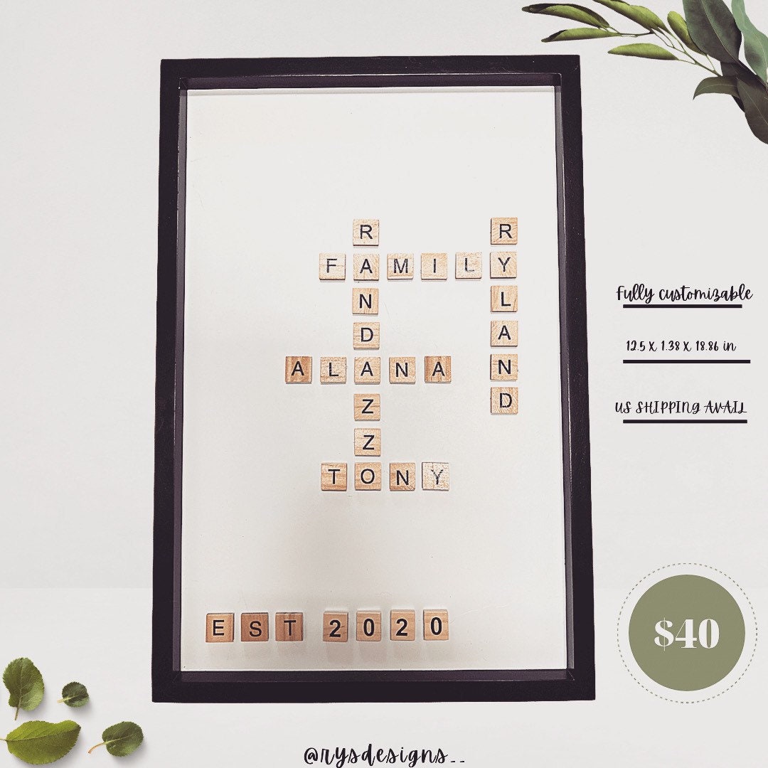 Scrabble Family Name Wall Art Etsy
