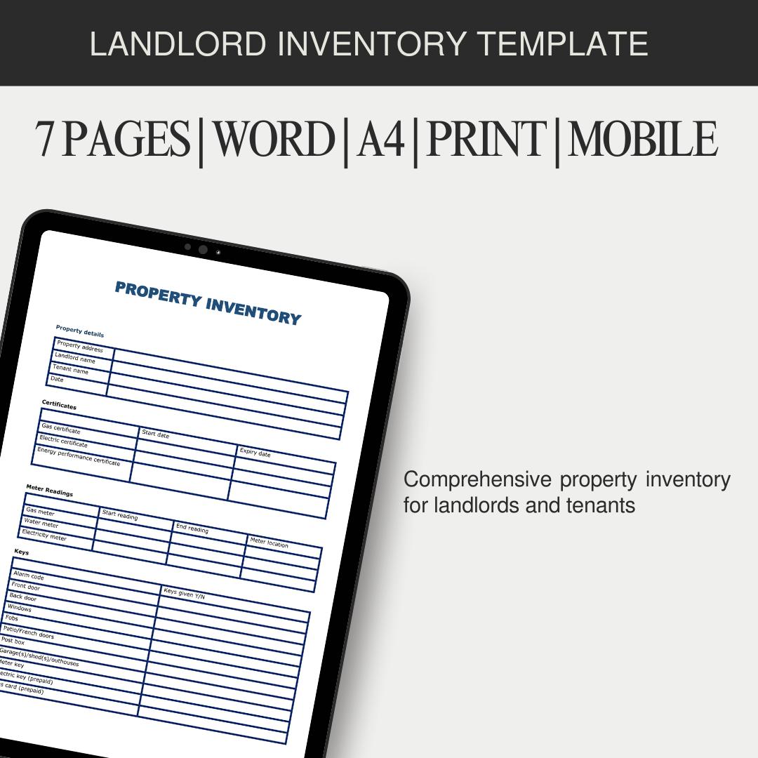 Printable Landlord Inventory Template