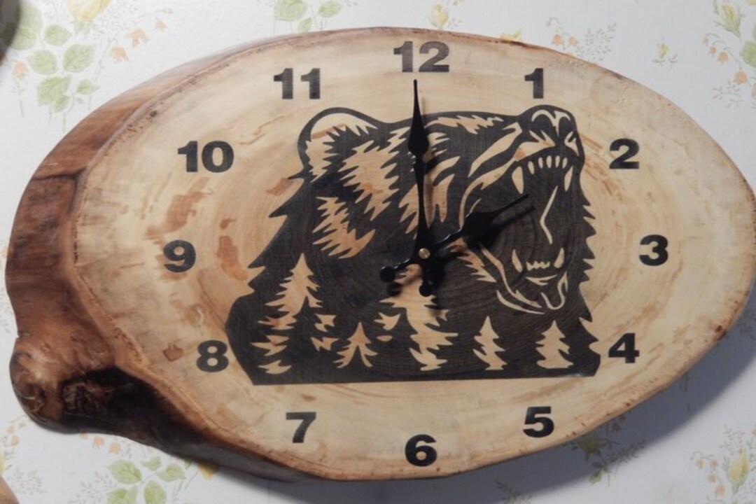 Hand Made Live Edge Wood Slice Clock Etsy