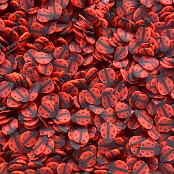 10g/30g/50g Ladybug polymer clay slices (non-edible | fake sprinkles | slime supplies | DIY crafts | nail art | fimo slices)