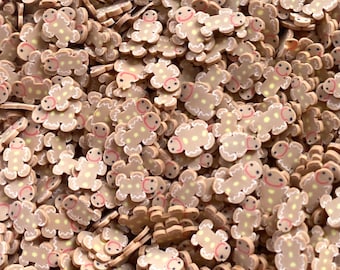 10g/30g/50g Gingerbread men polymer clay slices (non-edible | fake sprinkles | slime supplies | DIY crafts | nail art | fimo slices)
