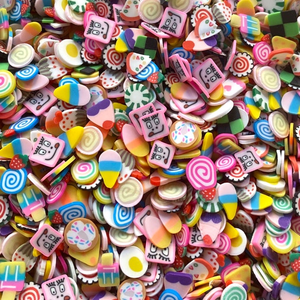 10g/30g/50g Candies and Cakes Mix polymer clay slices (non-edible | fake sprinkles | slime supplies | DIY crafts | nail art | fimo slices)