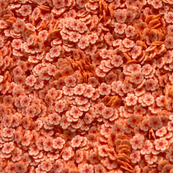 10g/30g/50g Orange Flowers polymer clay slices (non-edible | fake sprinkles | slime supplies | DIY crafts | nail art | fimo slices)
