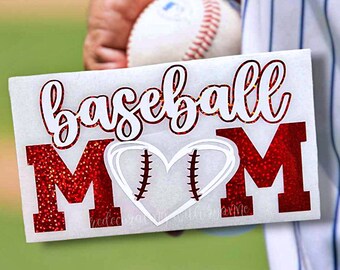 Baseball Mom Glitter Car Decal: Sports Mom Vinyl Window Sticker