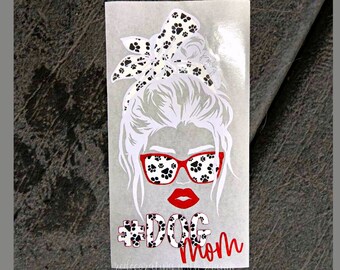 Adorable Dog Mom Paw Print Car Decal || Glitter | Paw Print | Car Decal || Dog Mom Laptop Decal || Dog Mom Life || Dog Mama Sticker