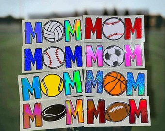 Custom Sports Mom Vinyl Decal || Baseball Mom || Football Mom || Soccer Mom || Volleyball Mom || Tennis Mom || Hockey Mom ||