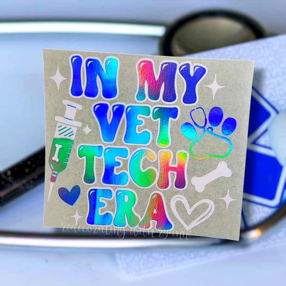 Adorable Veterinary Tech Decal || In My Vet Tech Era || Vet Tech Sticker || Vet Technician Car Decal || Funny Veterinary Assistant Decal ||