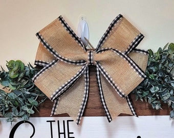 Interchangeable Bow || BOW ONLY || Magnetic Bow || Door Hanger Bow || Door hanger NOT included || Year Round Bow Decor - 9"x9" Magnetic Bow