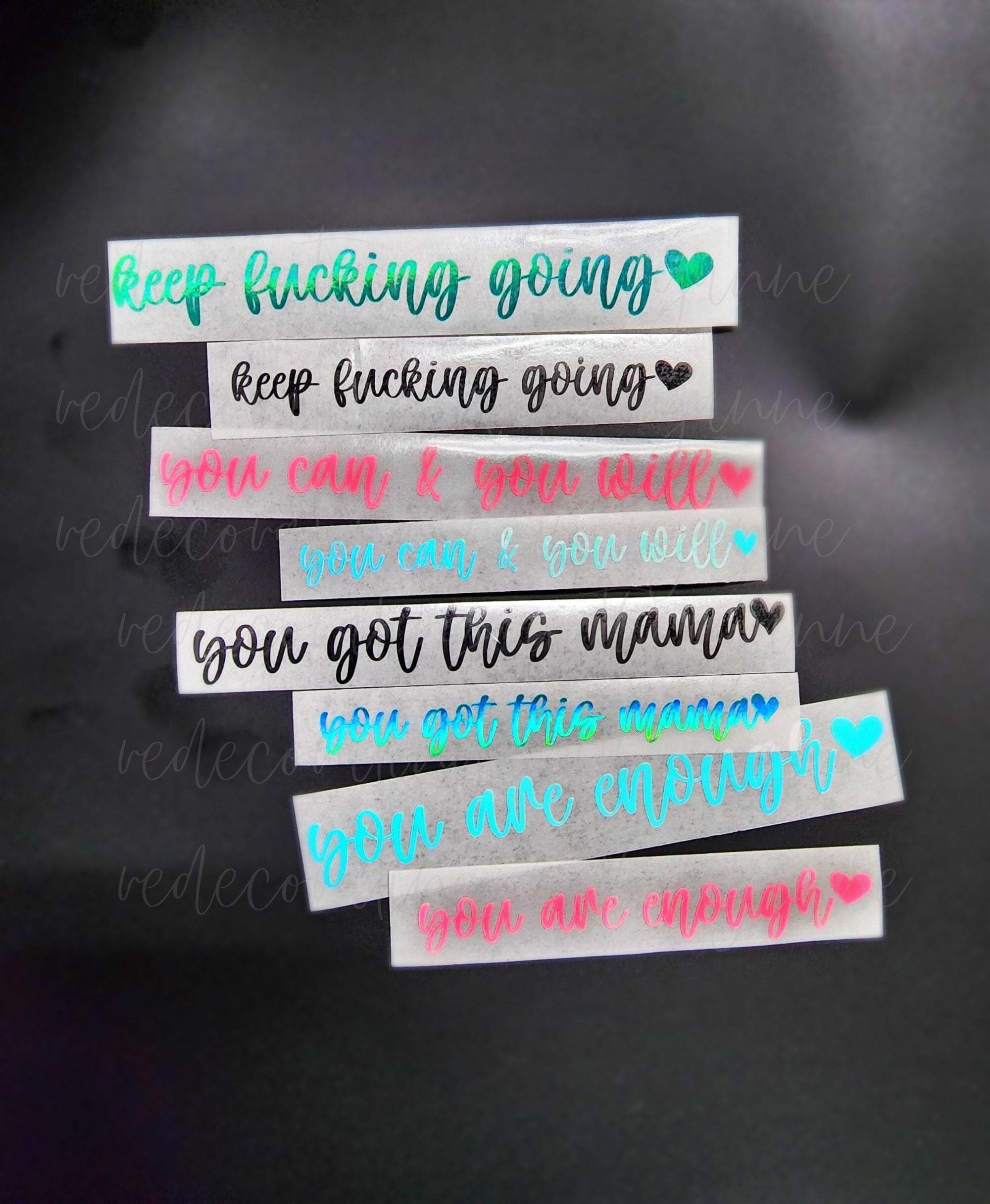 Rearview Decal " Enough" Inspirational Positive Quote - United Kingdom