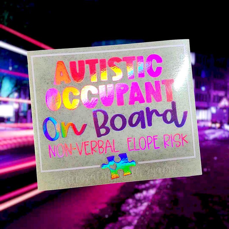 Autistic Occupant on Board || First Responder Info Decal for Car Window ...